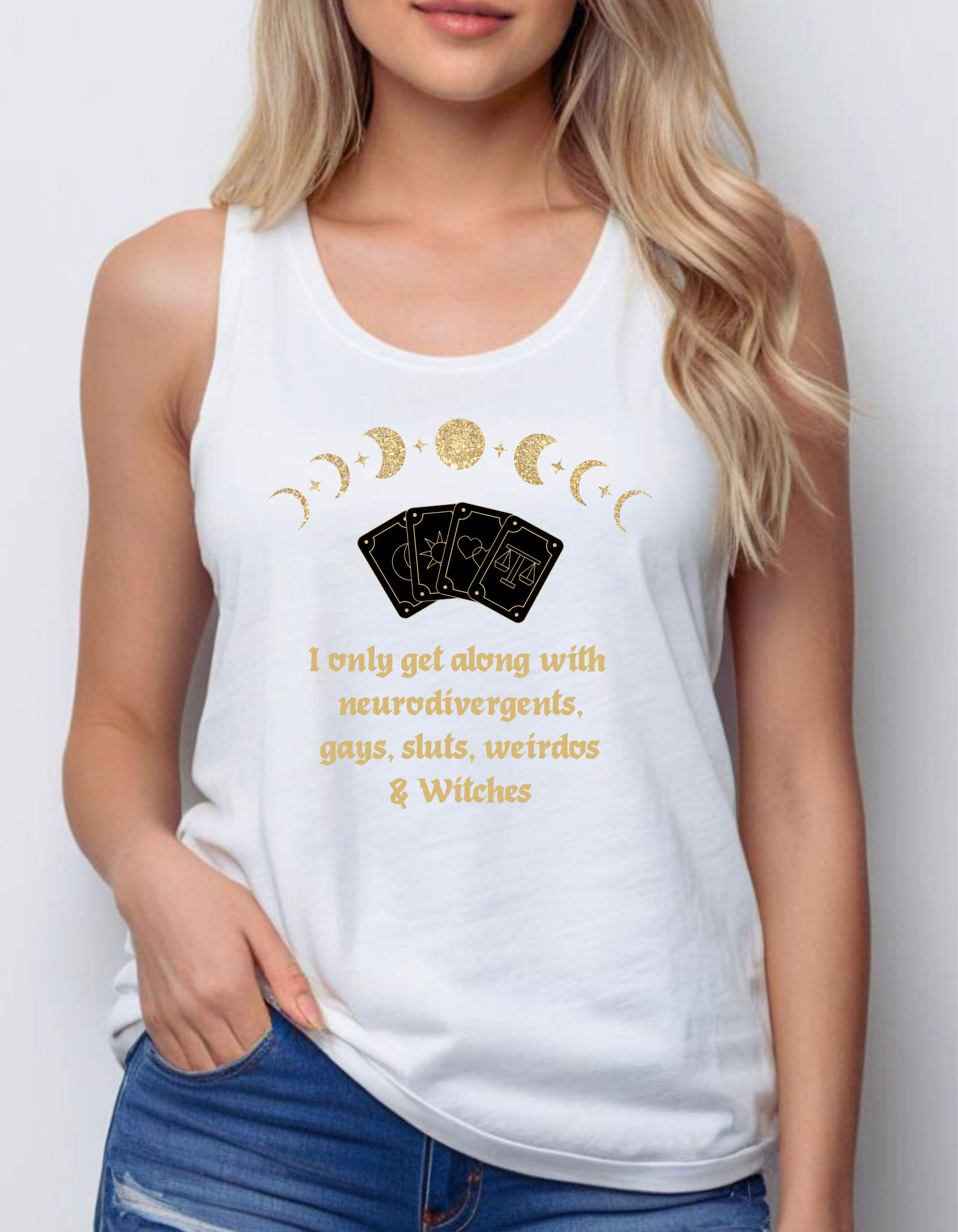 Witchy Tarot Funny Tank Top — Women's Racerback