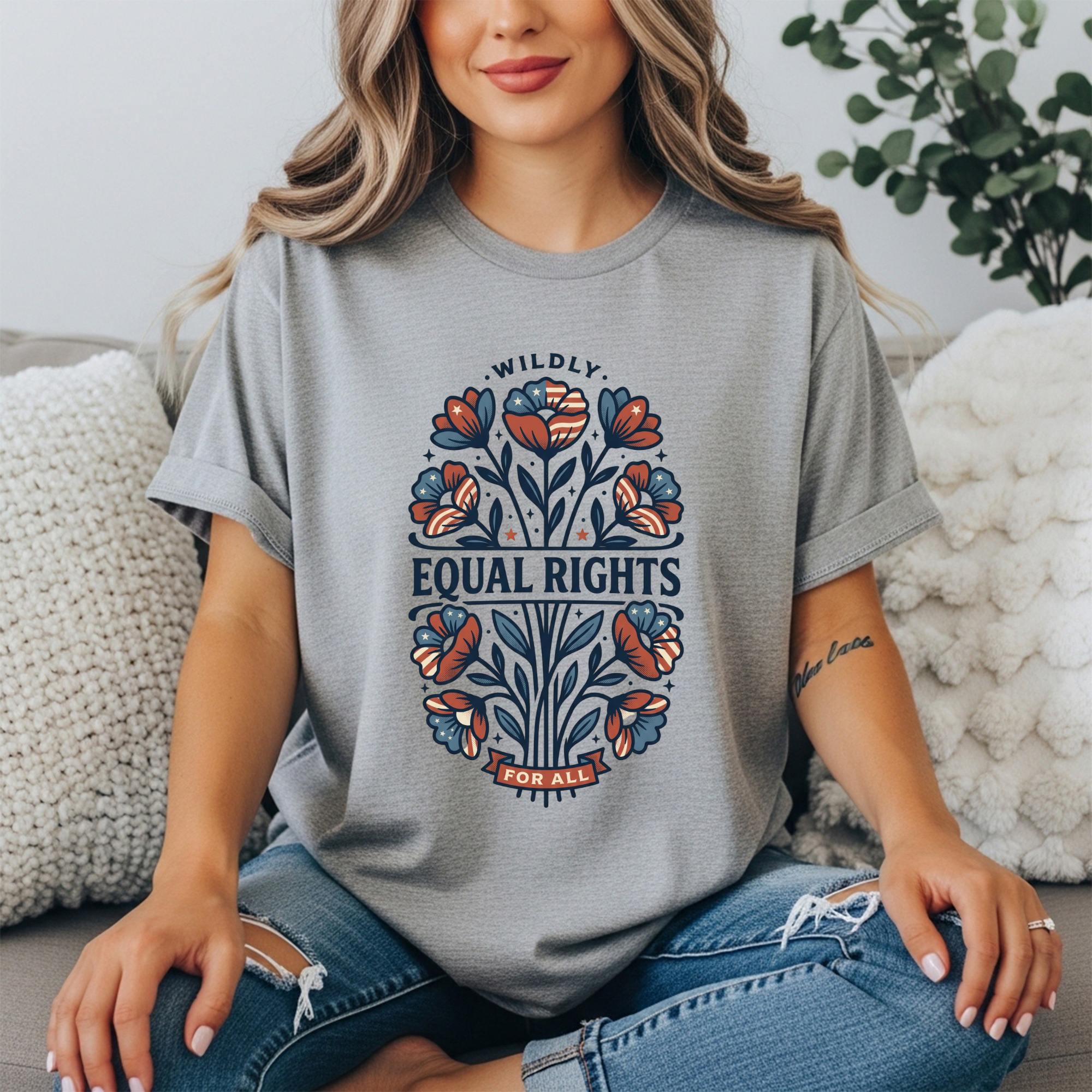Wildly Equal Rights For All Shirt, Feminist Floral Tee, Equal Rights Shirt Women, Political Activist Shirt, Patriotic Feminist Tee, Floral Protest Shirt, Human Rights Shirt, Women’s Rights Graphic Tee...