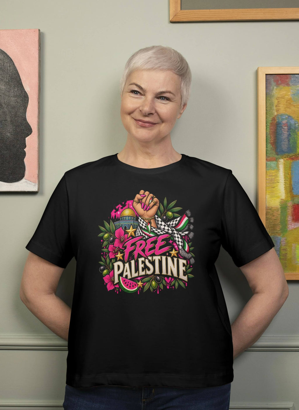 Free Palestine Graphic Tee | Feminist Protest Shirt