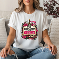 “Too Educated to Be Obedient” Feminist Floral Sword Graphic Tee