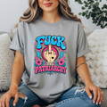 Fuck The Patriarchy Retro Tee, Groovy Feminist Middle Finger Shirt