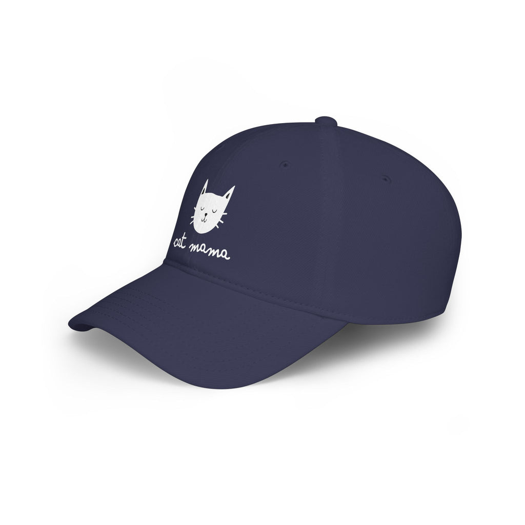 Cat Mama Baseball Cap — Cute Cat Face Embroidered Low Profile Hat
