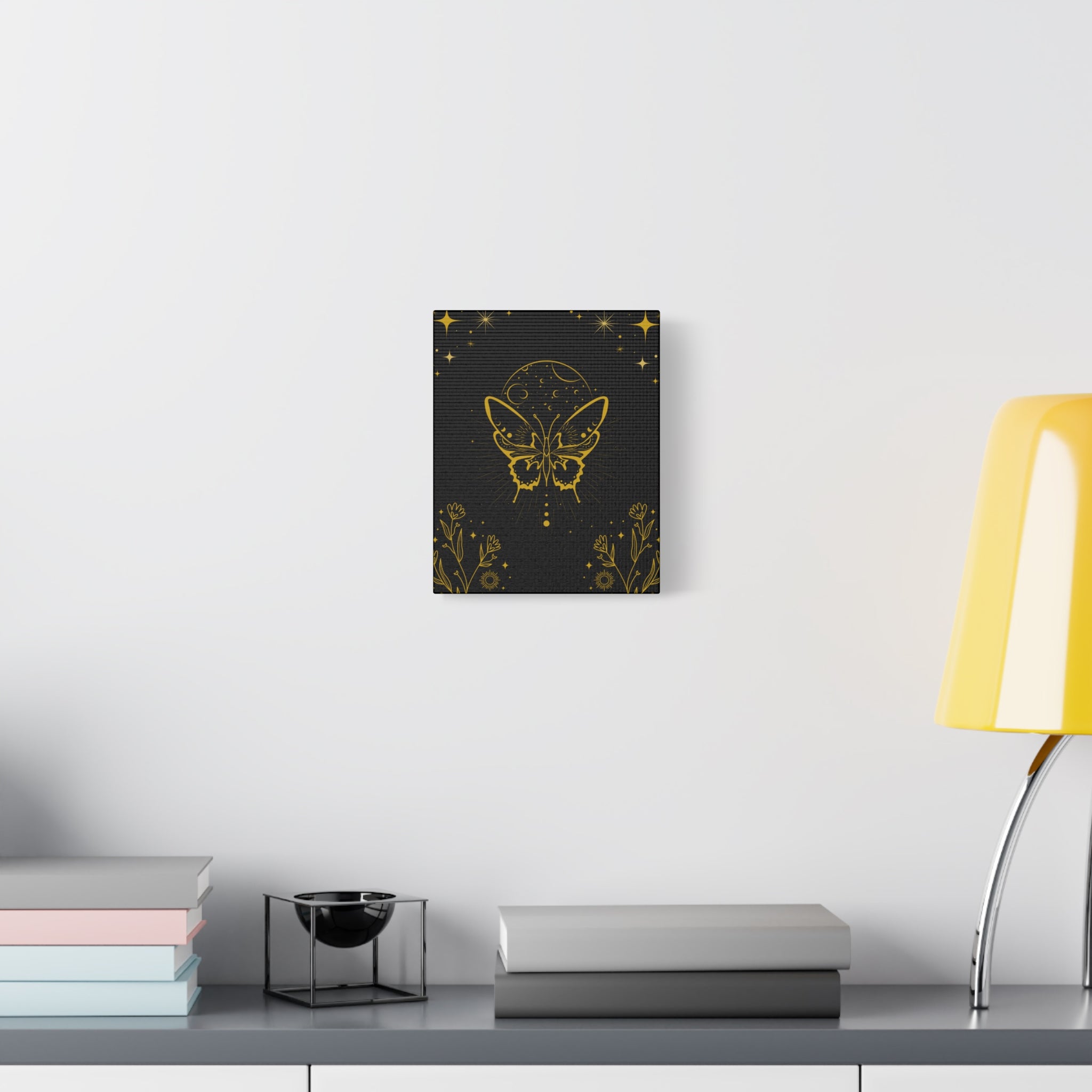 Mystic Gold Butterfly Canvas Wall Art