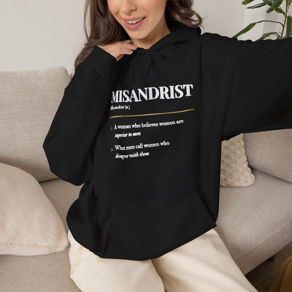 Misandrist Definition Hoodie – Funny Dictionary-Style Anti-Men Graphic Hoodie