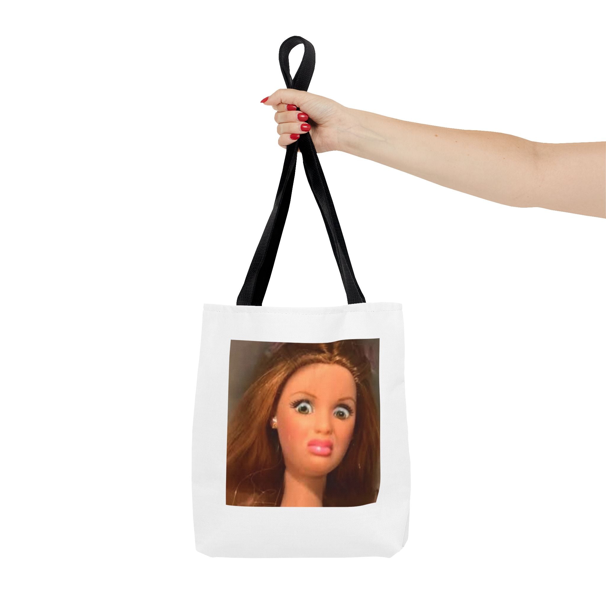 Tote Bag — Funny Shocked Doll Face Printed Cotton Tote