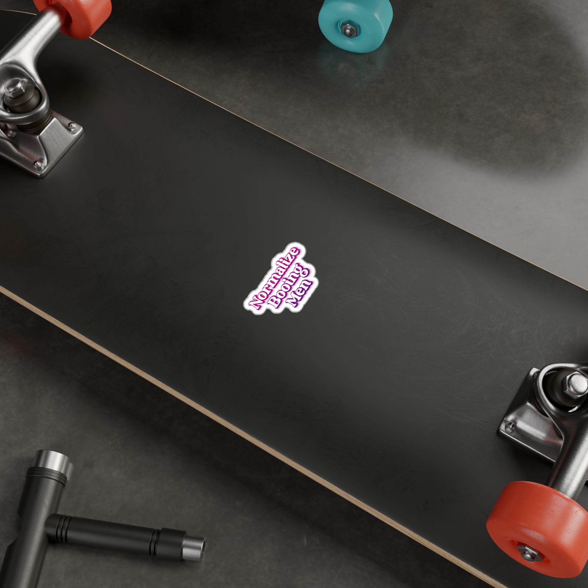 Normalize Booing Men Sticker — Feminist Slogan Kiss-Cut Vinyl Decal