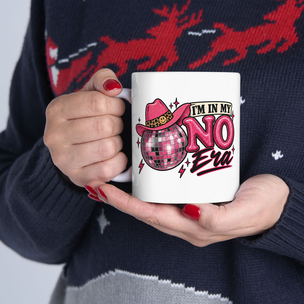 I’m In My No Era Mug — Disco Ball Cowboy Hat Feminist Coffee Mug