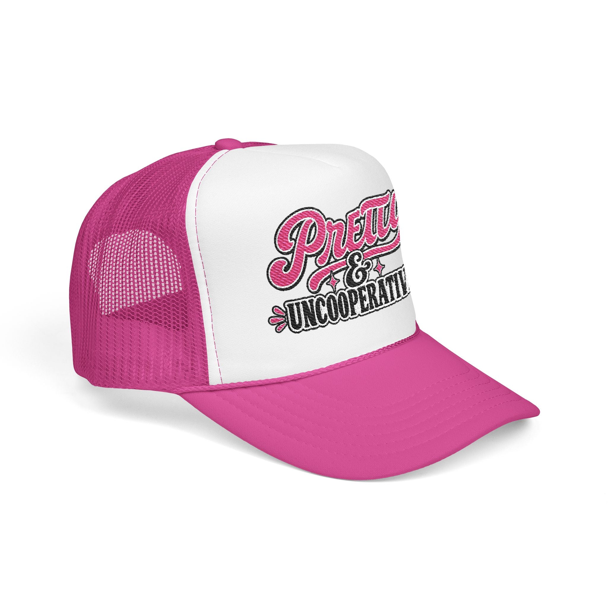 “Pretty & Uncooperative” Trucker Hat | Feminist Snapback