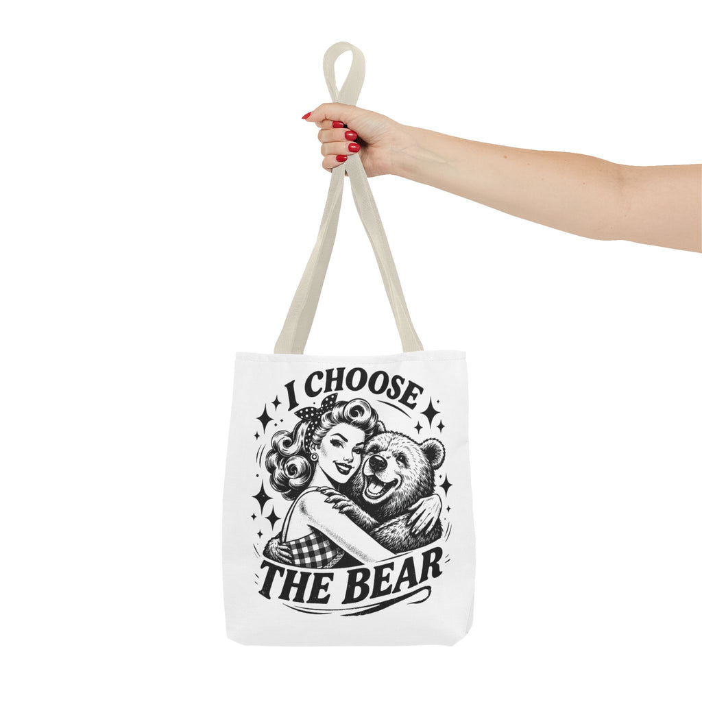 I Choose The Bear Retro Graphic Tote Bag
