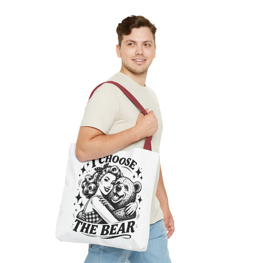 I Choose The Bear Retro Graphic Tote Bag