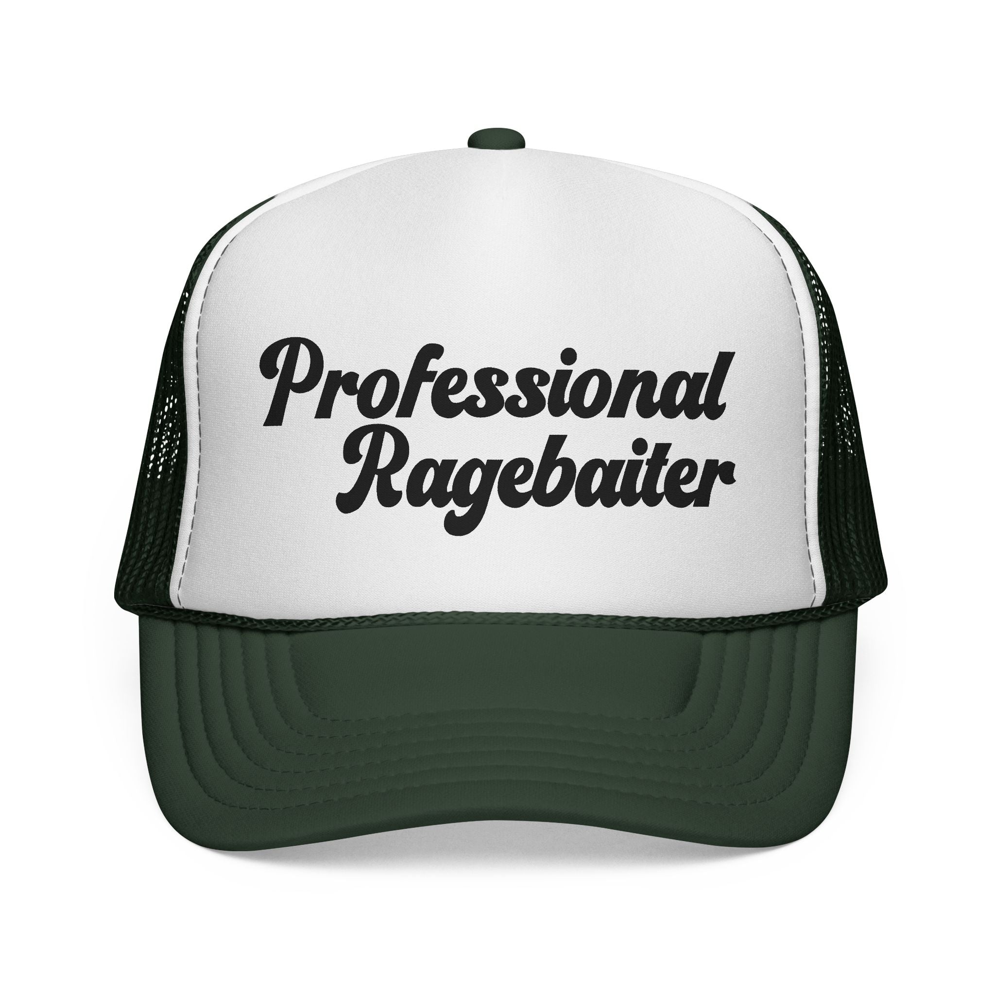 Trucker Cap — "Professional Ragebaiter" Retro Script Mesh Hat