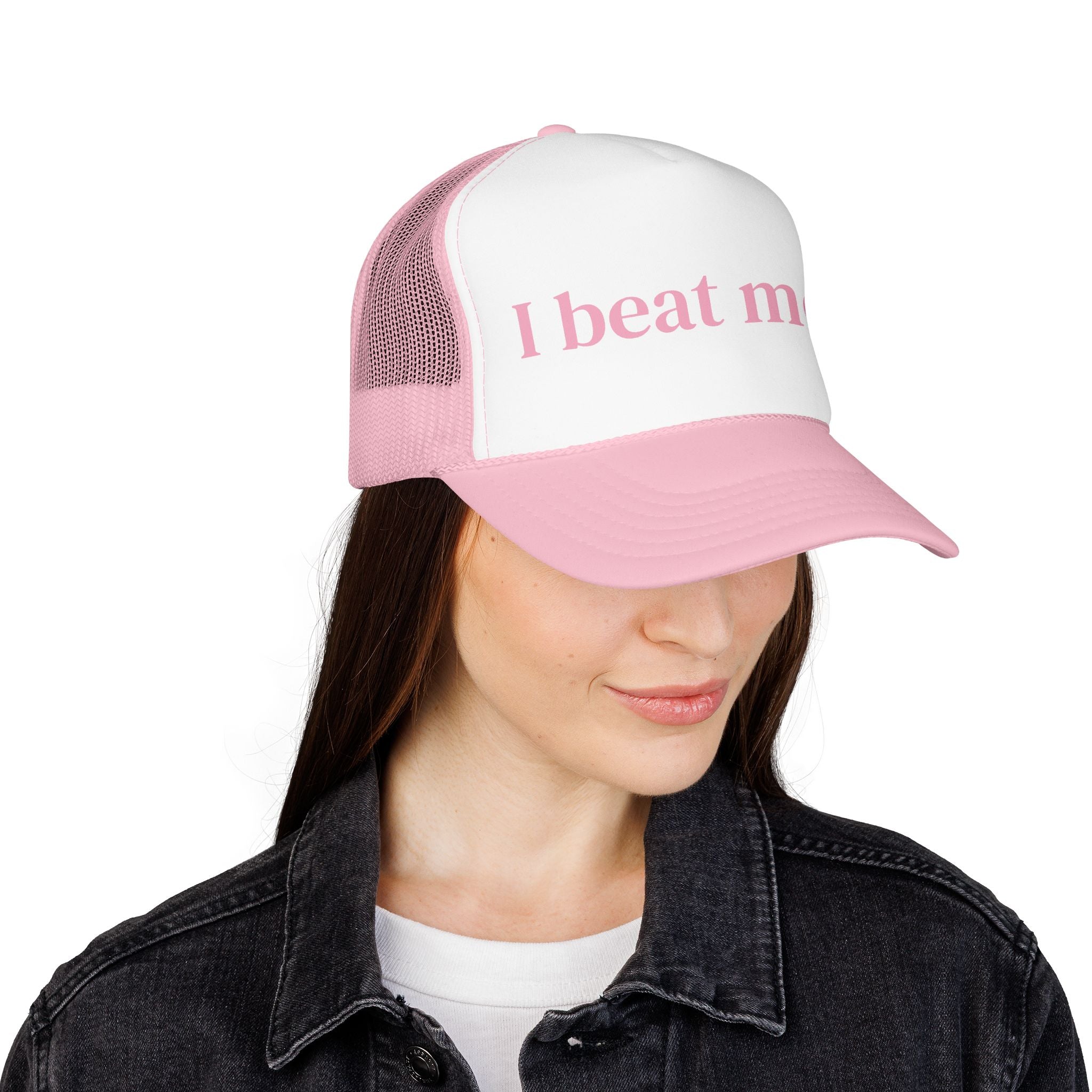 “I Beat Men” Trucker Hat | Feminist Snapback | Funny Sarcastic Hat for Women | Glitter and Rage