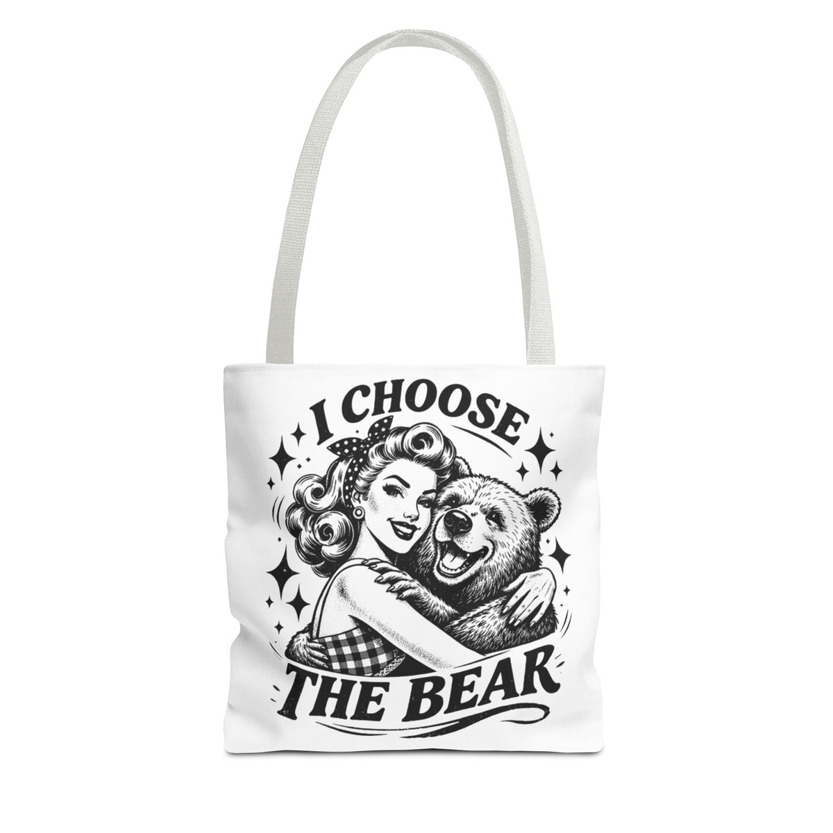 I Choose The Bear Retro Graphic Tote Bag