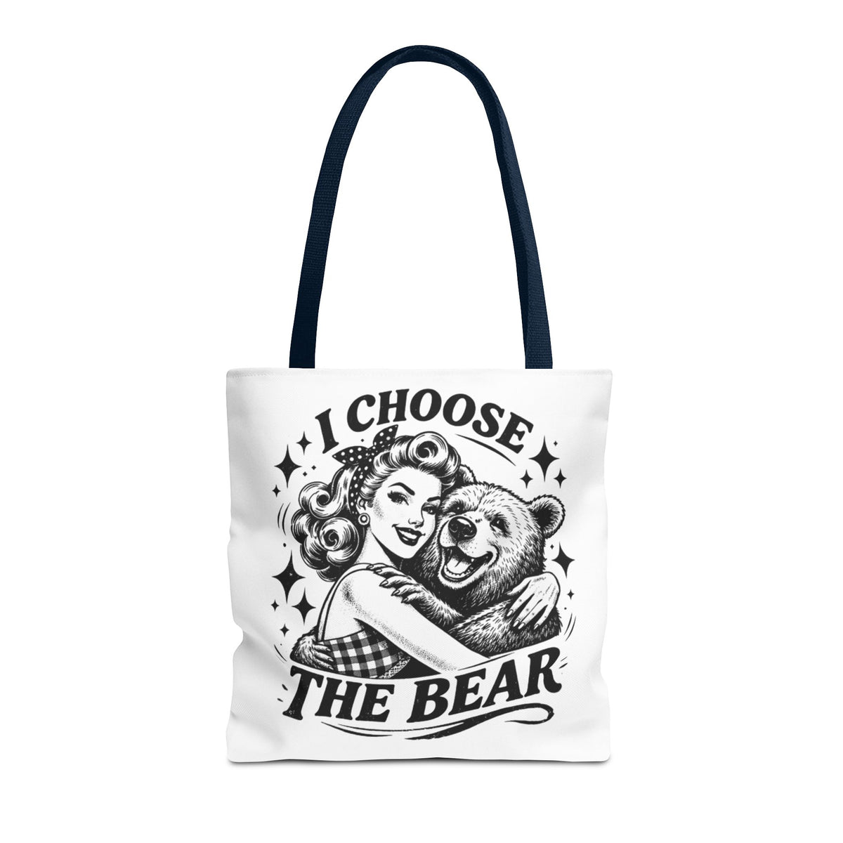 I Choose The Bear Retro Graphic Tote Bag