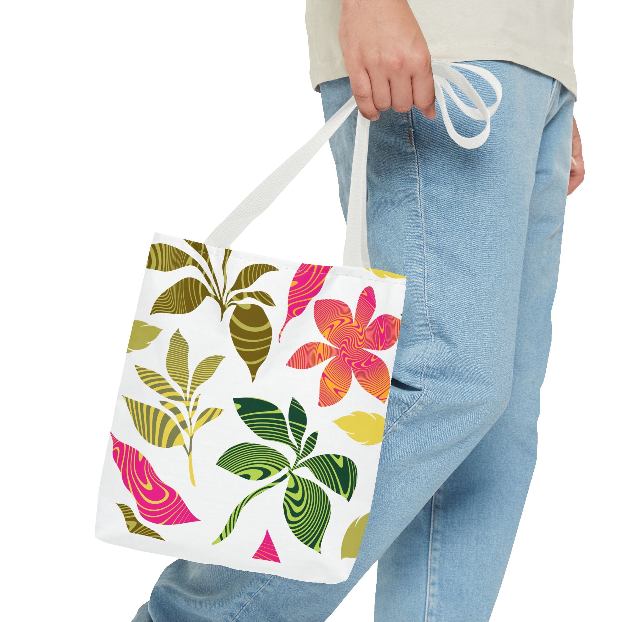 Tote Bag — Tropical Floral Print All-Over Tote