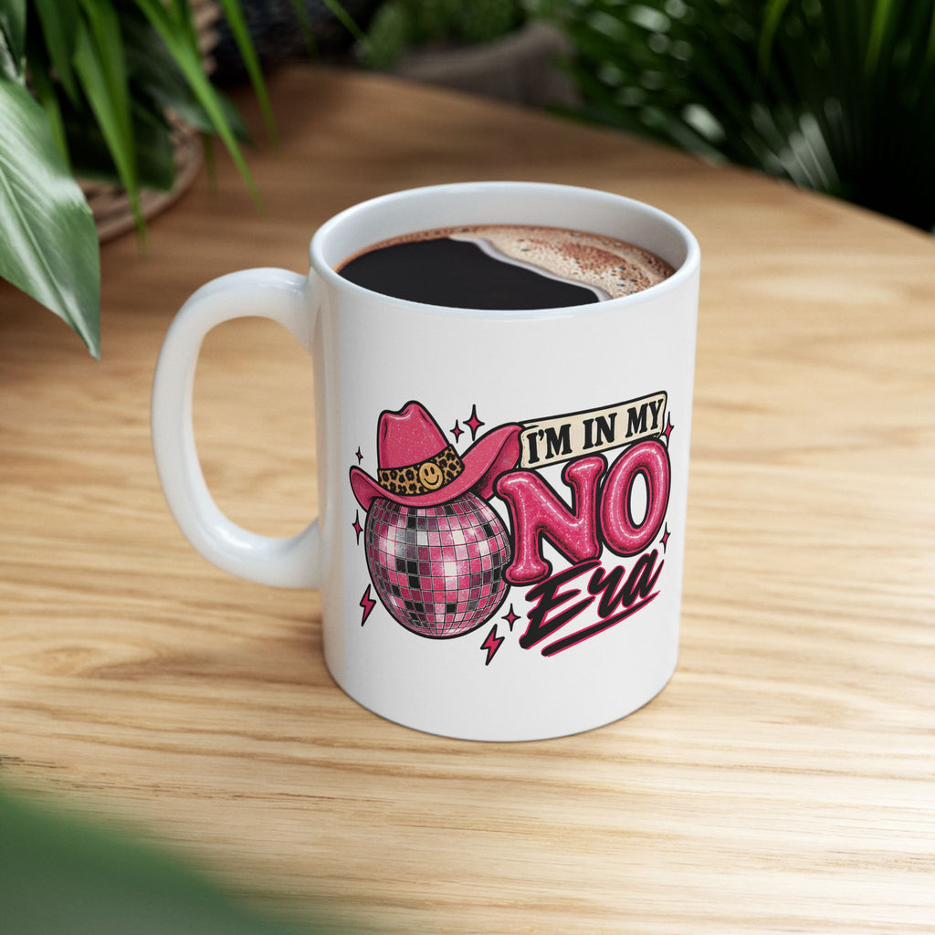 I’m In My No Era Mug — Disco Ball Cowboy Hat Feminist Coffee Mug