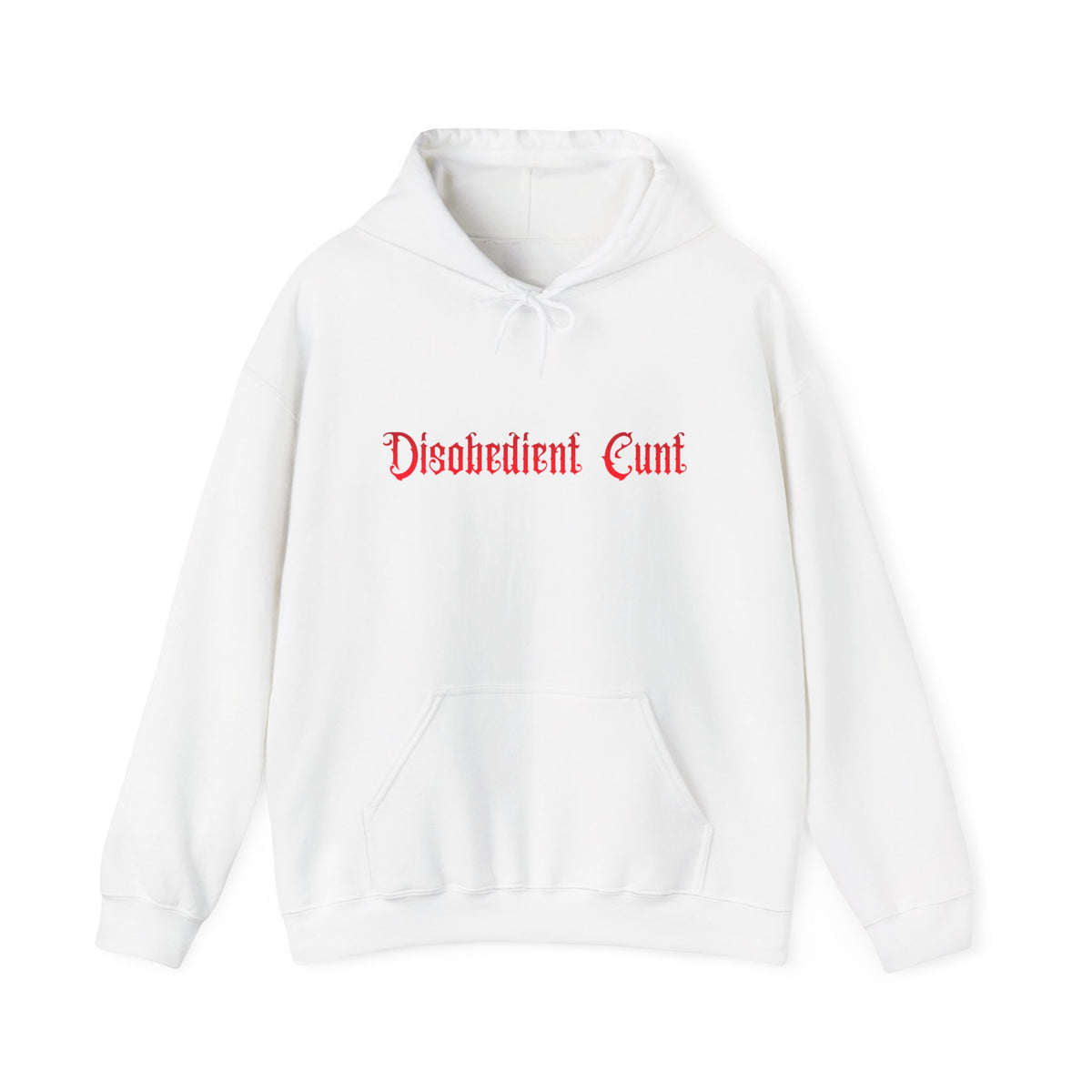 Disobedient Cunt Hoodie – Gothic Red Lettering Feminist Sweatshirt