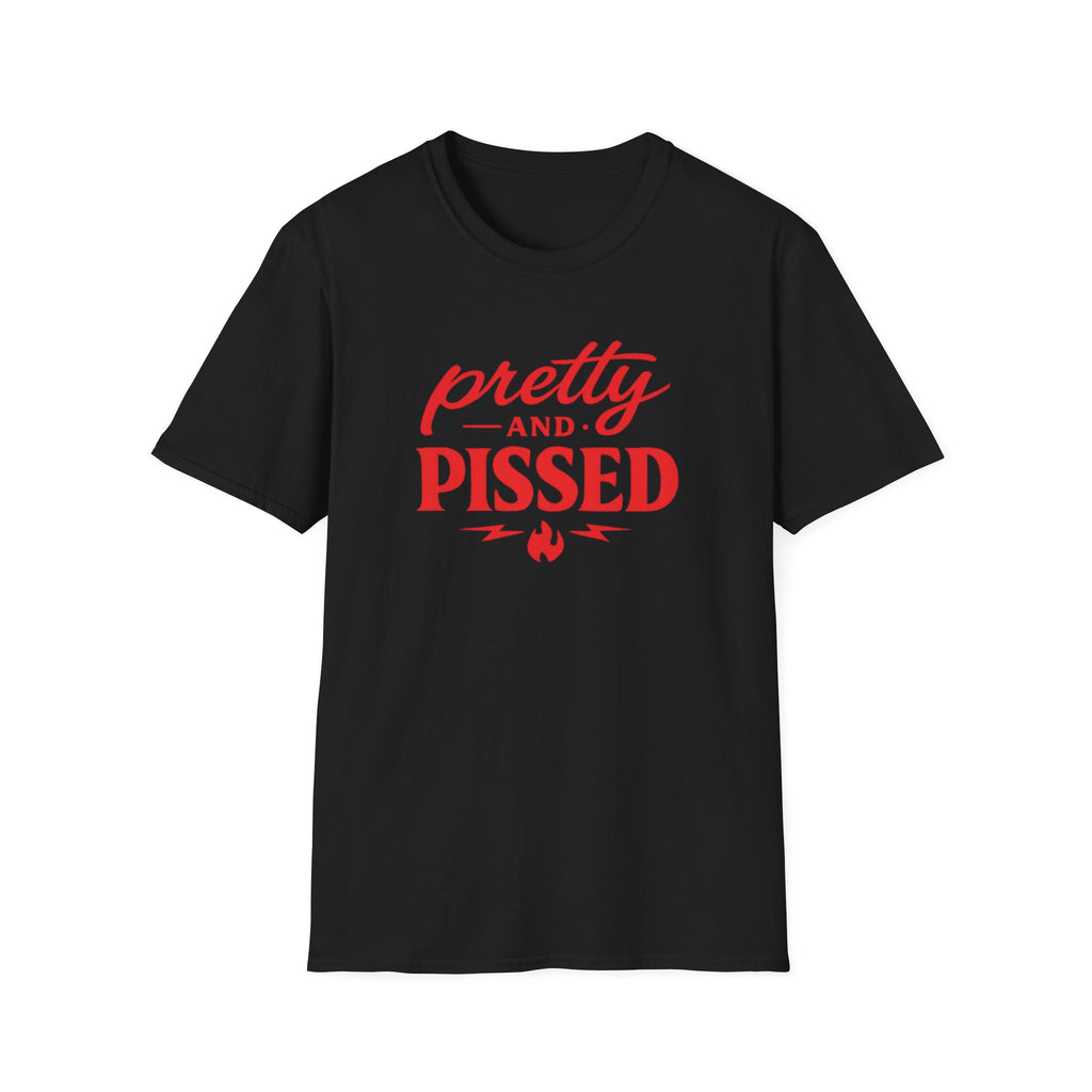 Pretty And Pissed Shirt | Funny Feminist Graphic Tee | Bold Red Typography Women’s Tee