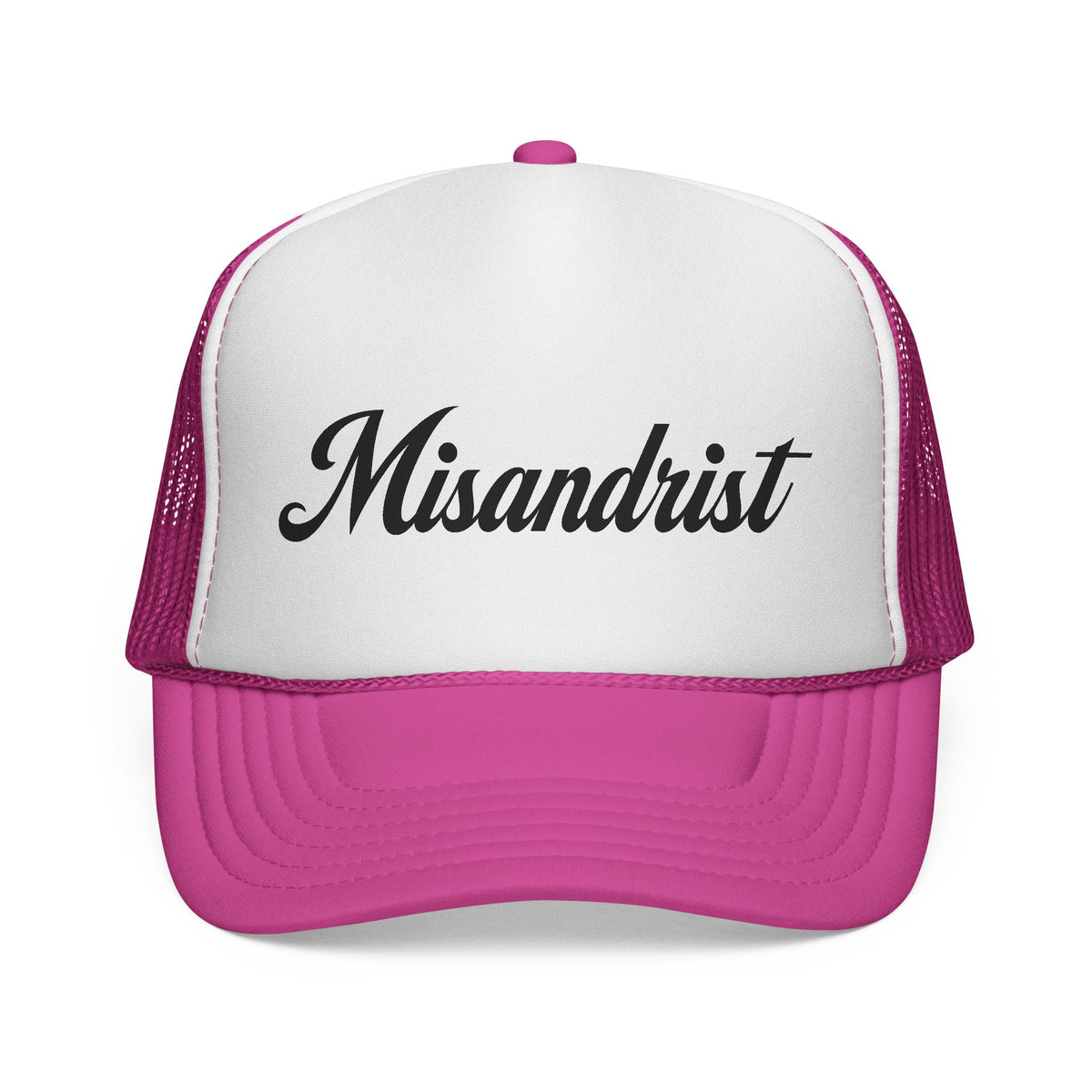 Misandrist Trucker Hat — Script Logo Mesh Cap