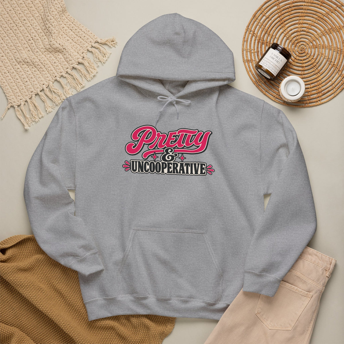 Pretty & Uncooperative Hoodie | Feminist Statement Sweatshirt
