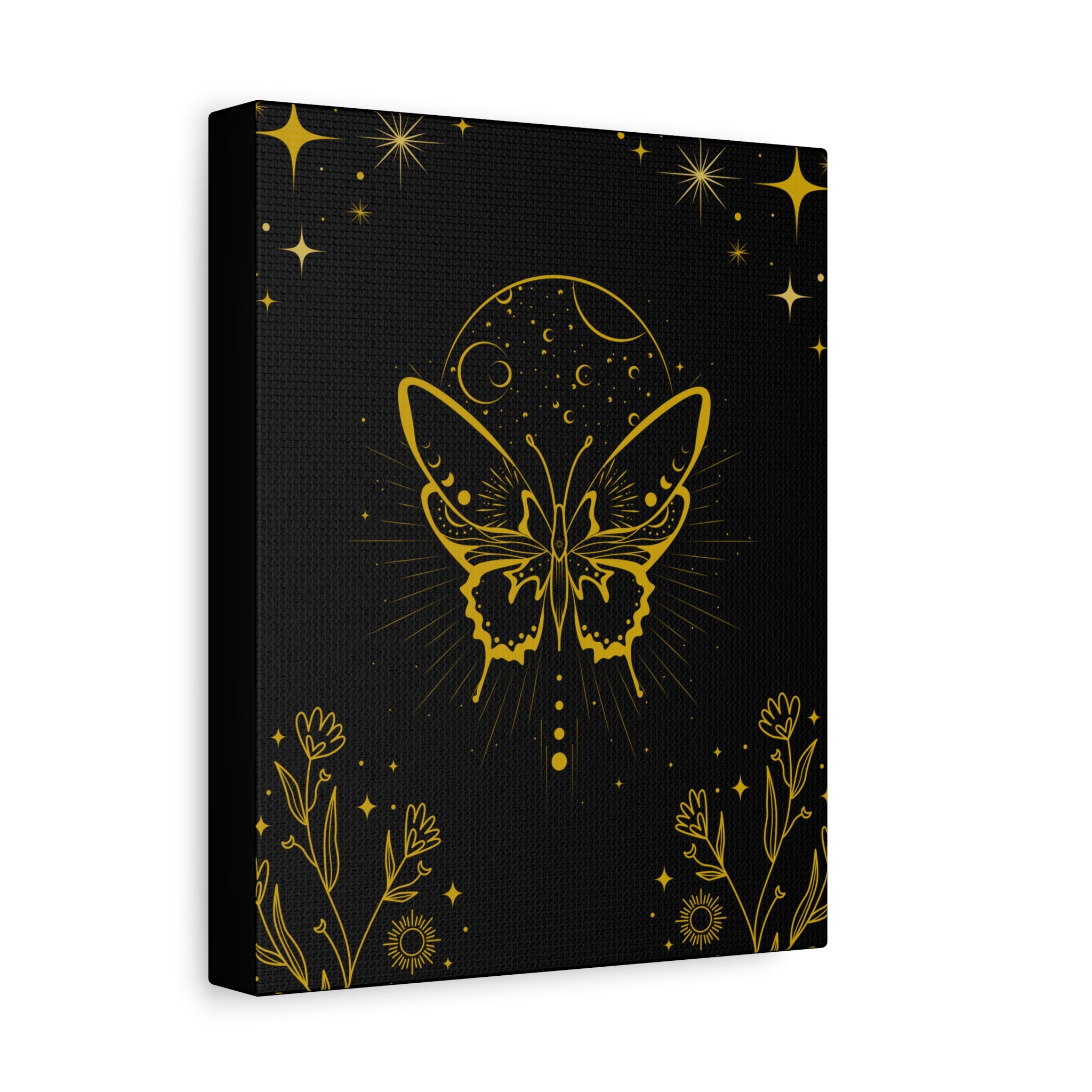 Mystic Gold Butterfly Canvas Wall Art