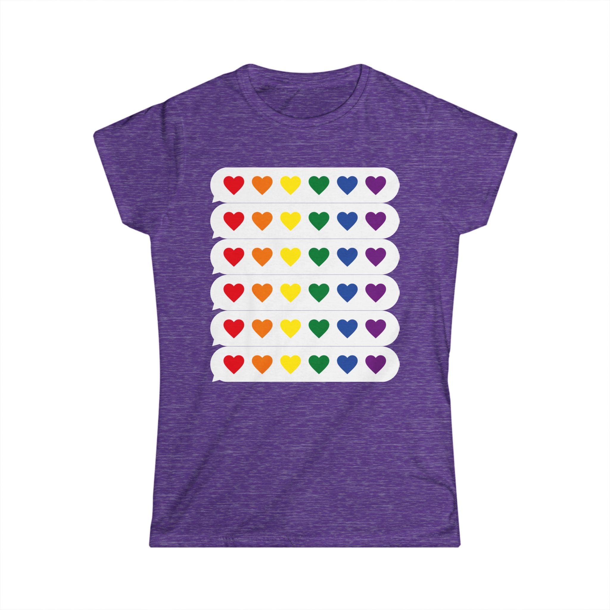 Rainbow Heart Grid Tee — LGBTQ+ Pride Women's T-Shirt