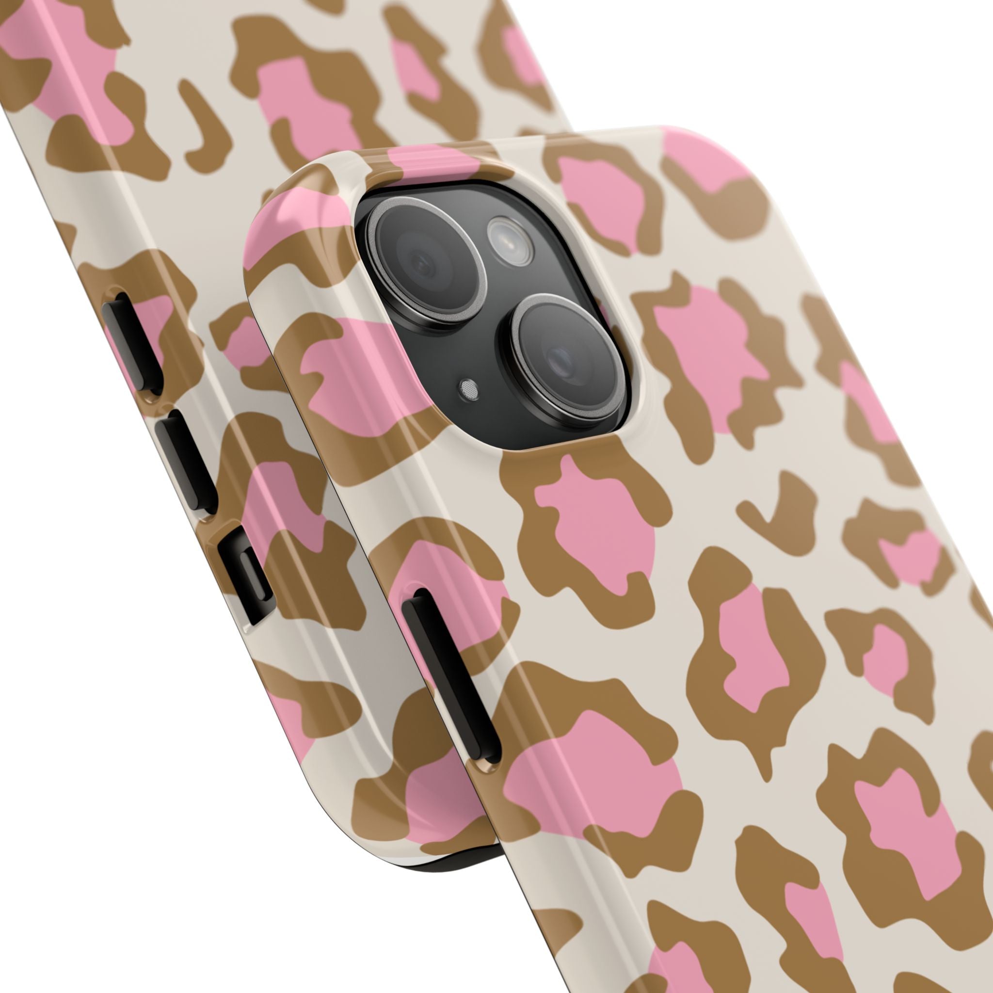 Pink Leopard Tough Phone Case — Protective Animal Print Phone Cover
