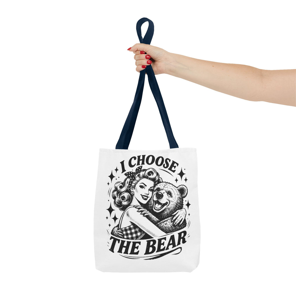 I Choose The Bear Retro Graphic Tote Bag
