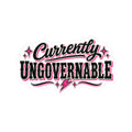 Currently Ungovernable Kiss-Cut Sticker — Retro Pink Script Laptop Decal