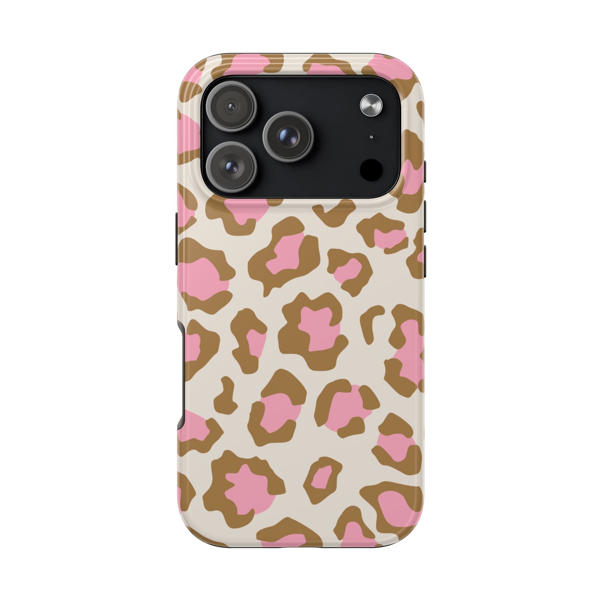Pink Leopard Tough Phone Case — Protective Animal Print Phone Cover