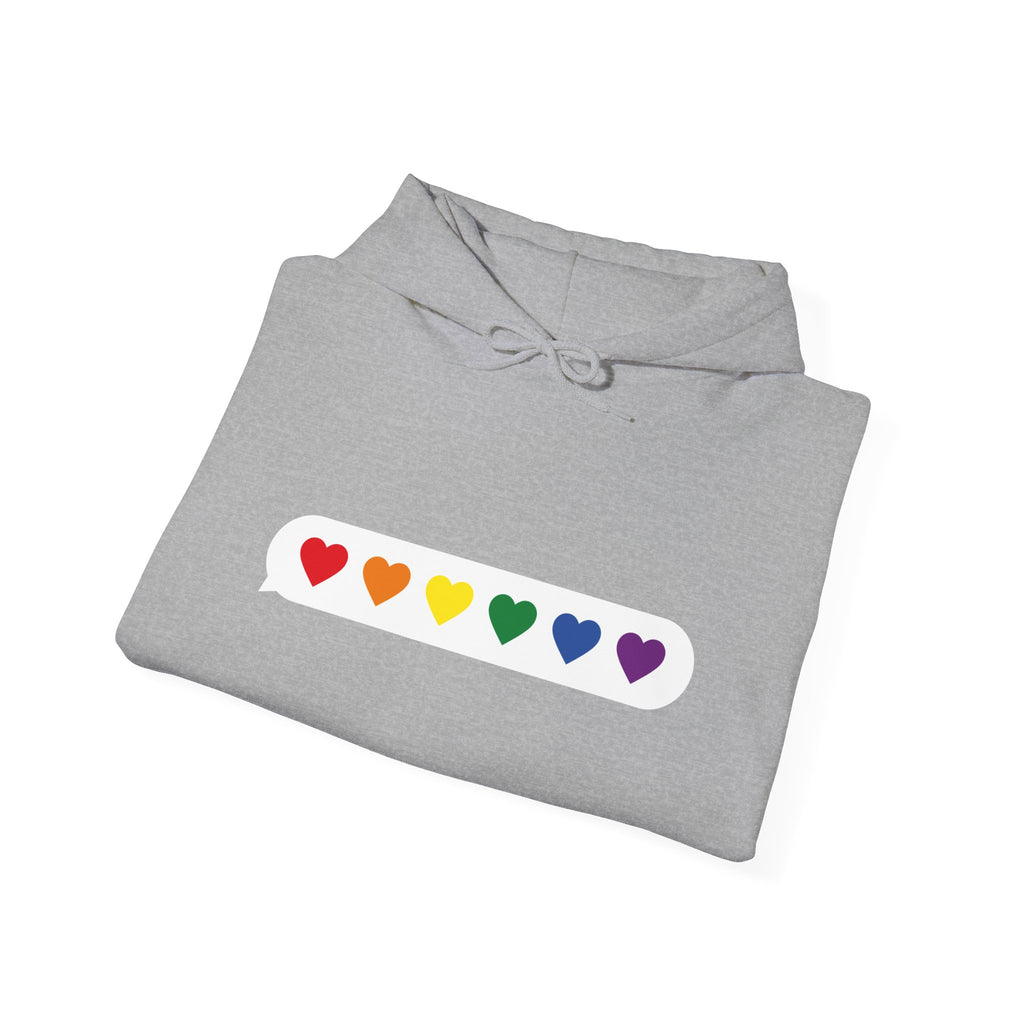 Rainbow Heart Hoodie — Minimal LGBTQ+ Pride Sweatshirt