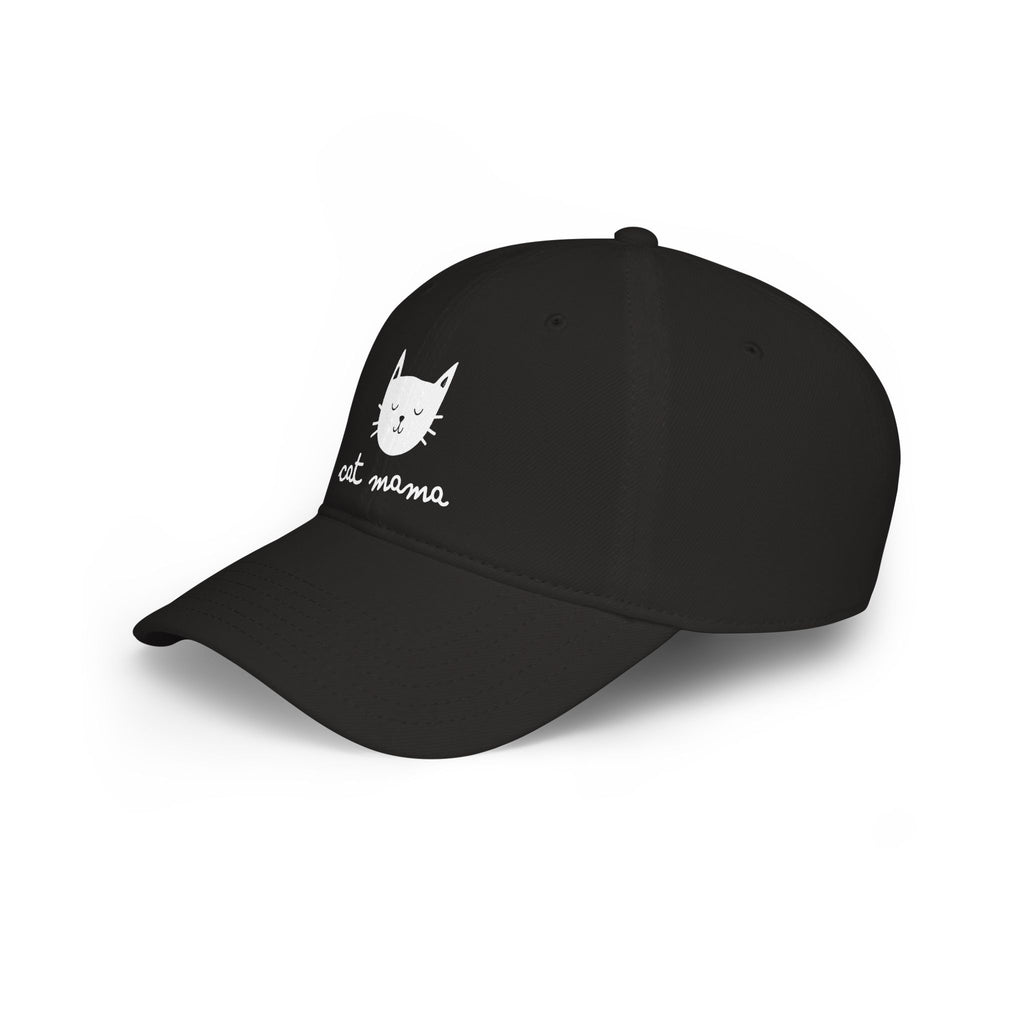 Cat Mama Baseball Cap — Cute Cat Face Embroidered Low Profile Hat
