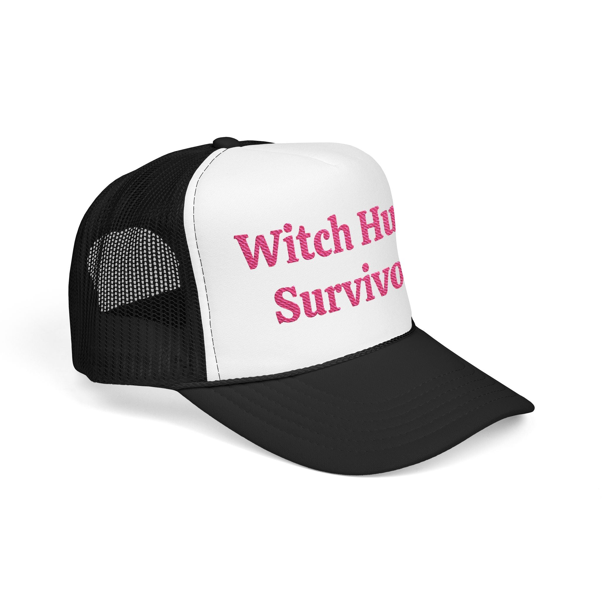 Witch Hunt Survivor Hat | Feminist Embroidered Trucker hat | Gothic Feminist Accessory