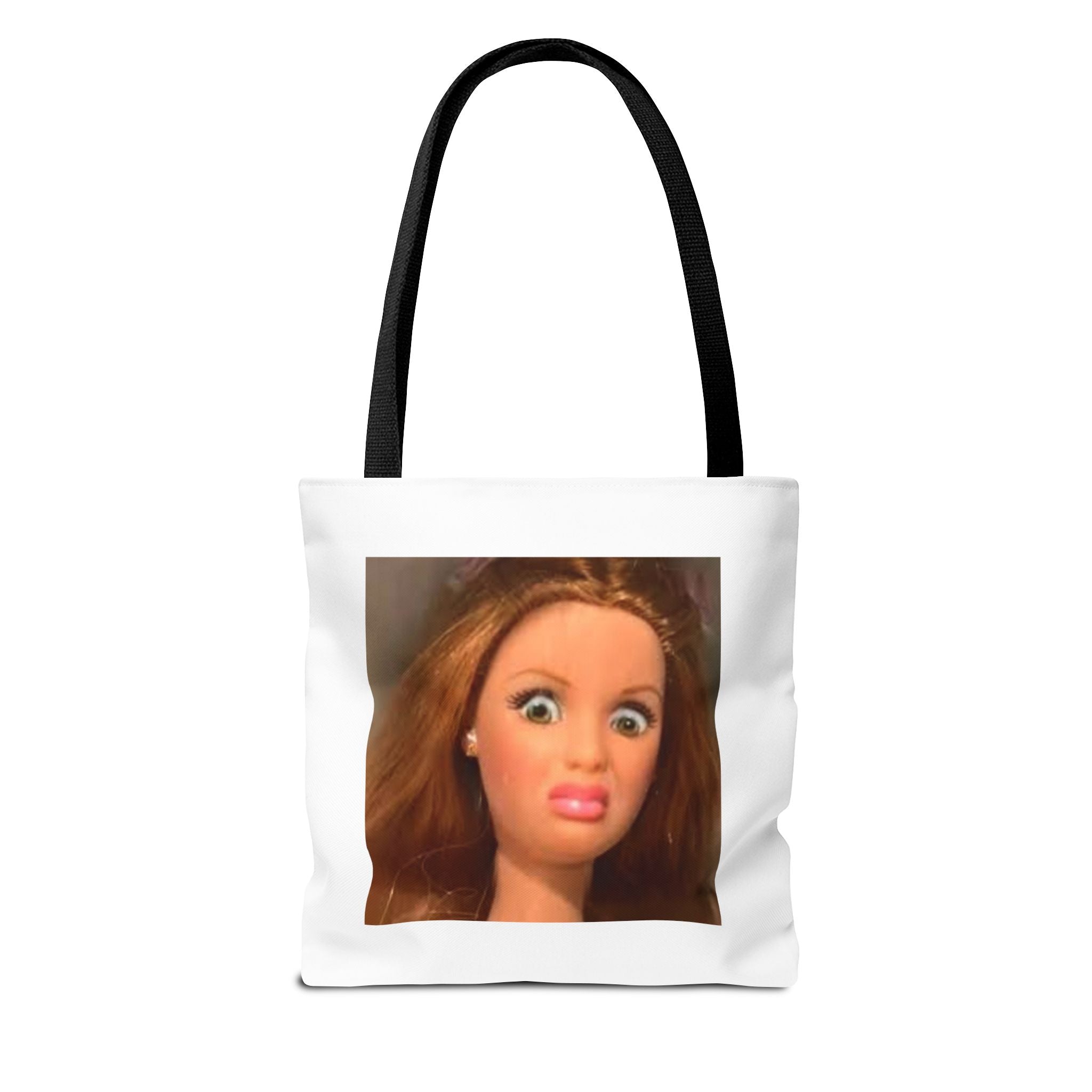 Tote Bag — Funny Shocked Doll Face Printed Cotton Tote