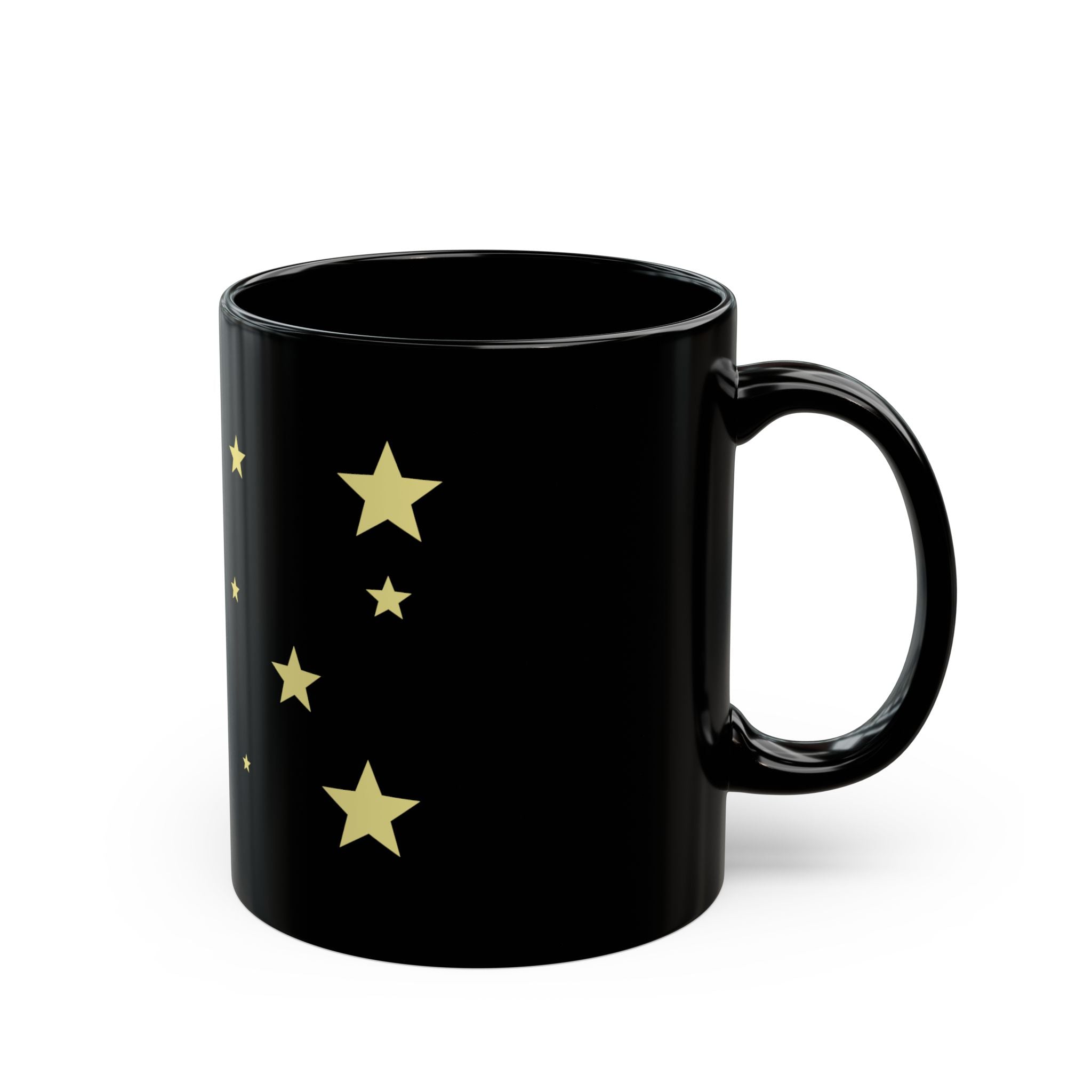 Black Mug — "Glitter and Rage” Starry Coffee Cup