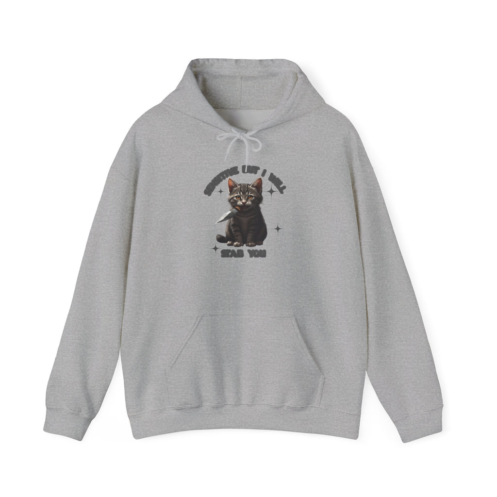 Cat Hoodie — "Sensitive, but I will stab you” Dark Cute Kitty