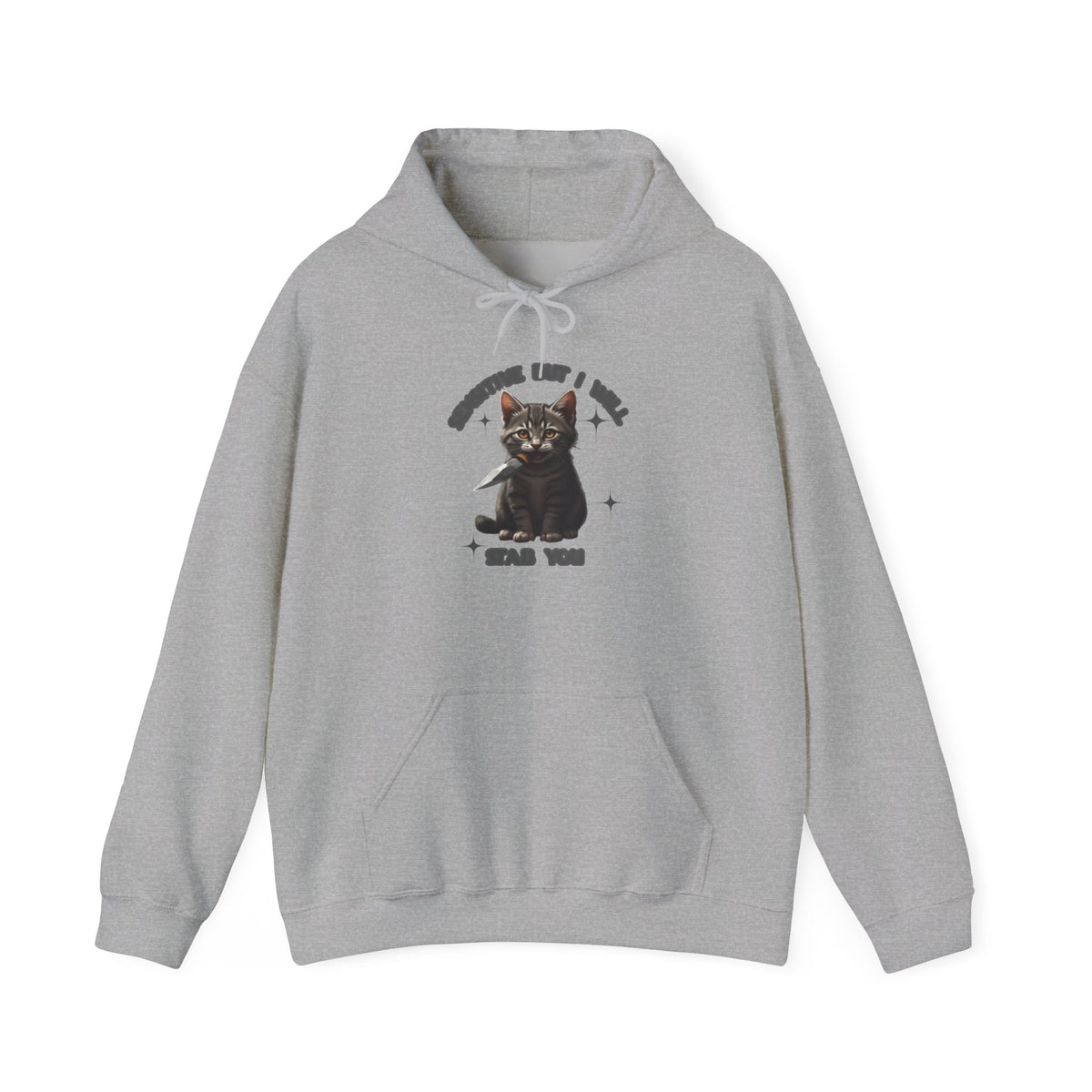 Cat Hoodie — "Sensitive, but I will stab you” Dark Cute Kitty