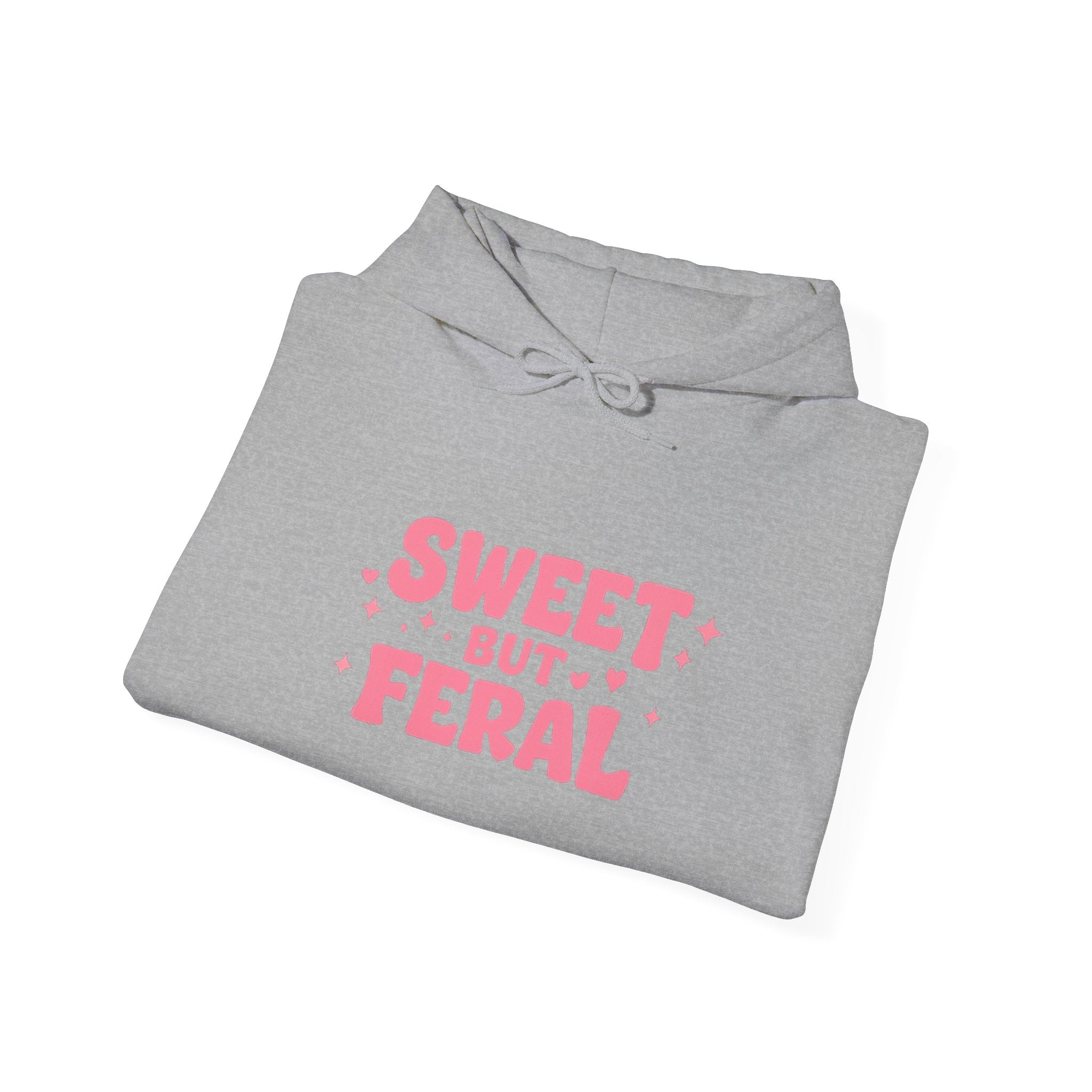 Hoodie — "Sweet But Feral" Pink Graphic Pullover
