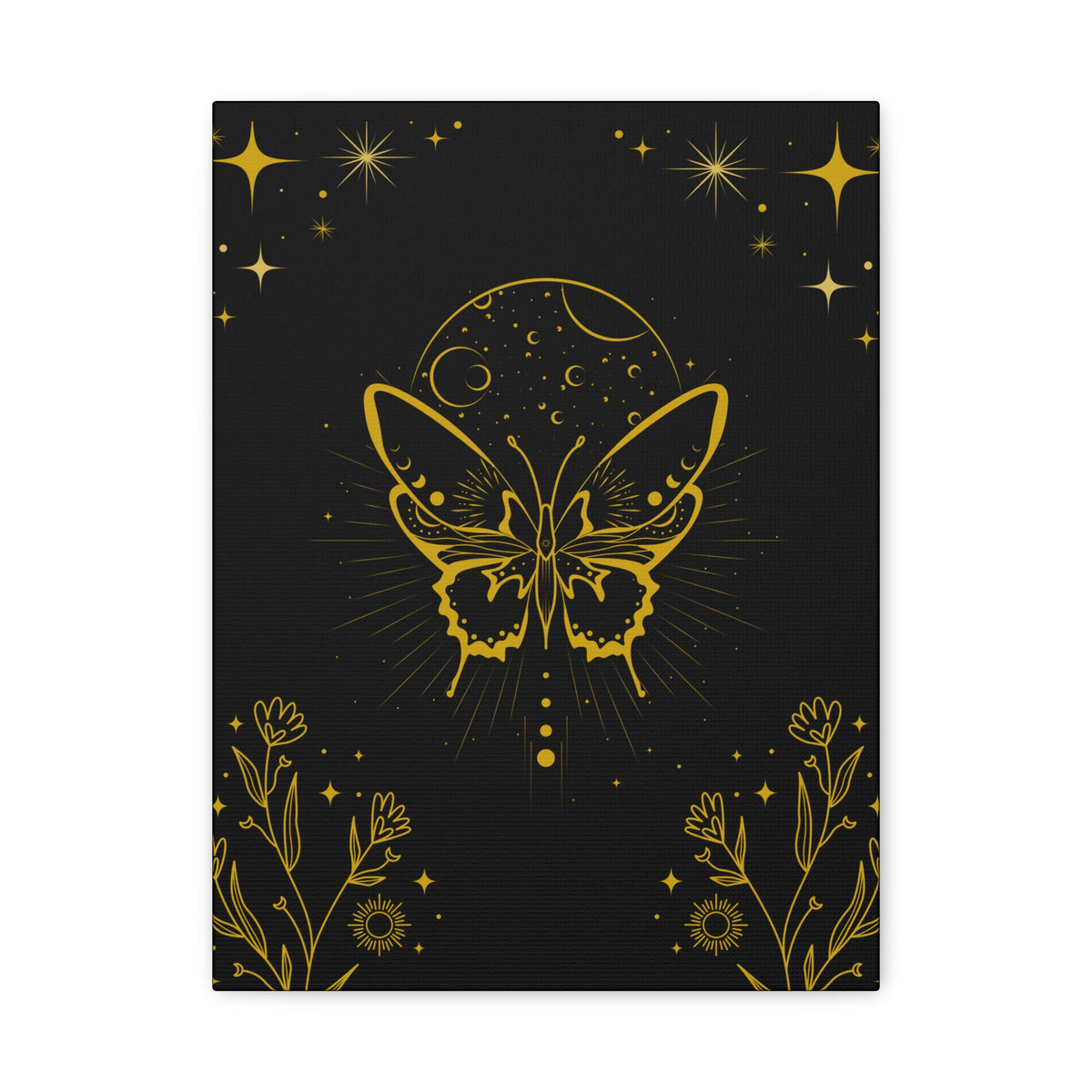 Mystic Gold Butterfly Canvas Wall Art