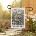 Garden Flag - "Feral In My Garden Era" Raccoon Decorative Yard Banner
