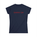 Women’s navy t-shirt with red text 'Disobedient Cunt' 