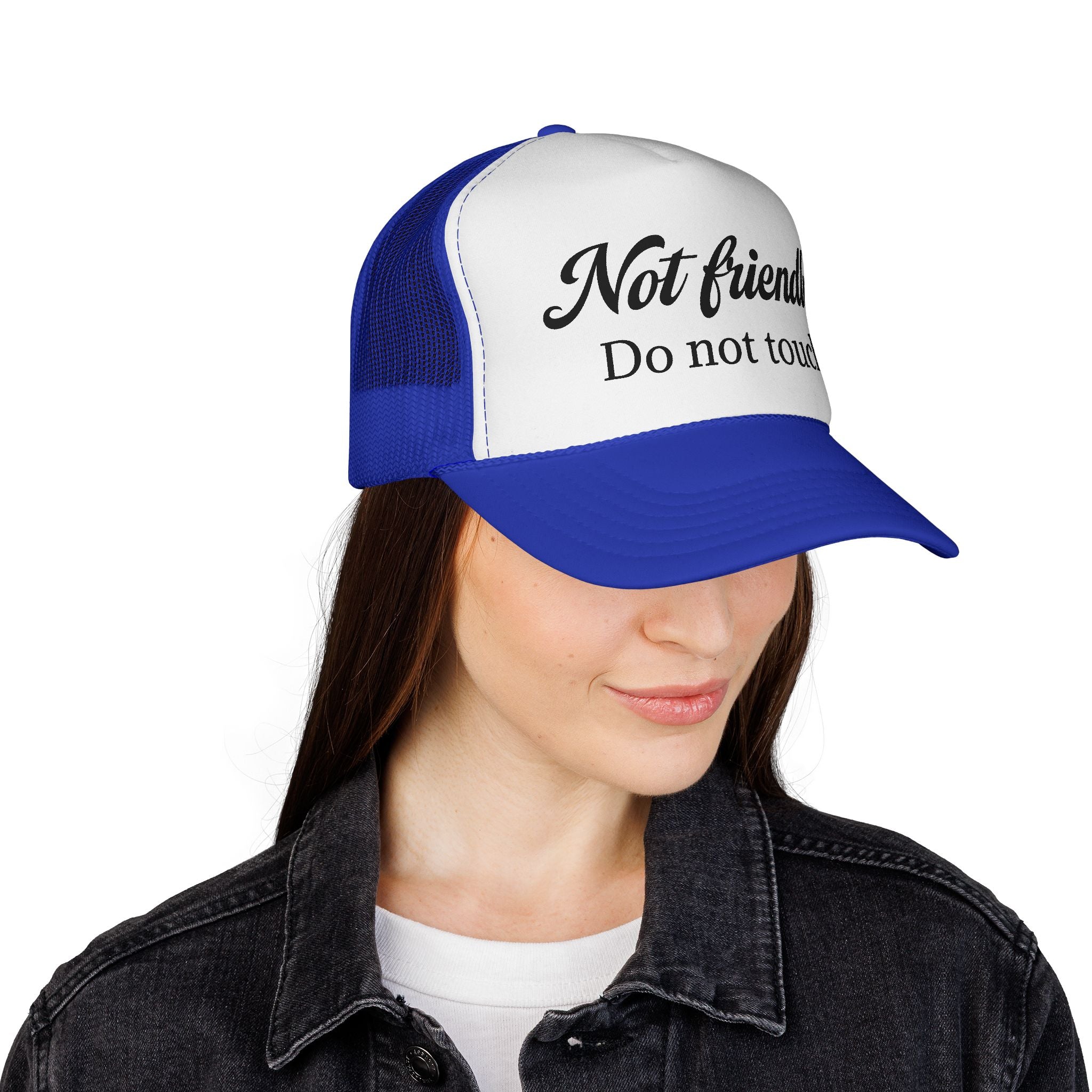 Not Friendly Trucker Hat – "Do Not Touch" Mesh Cap