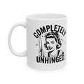 Ceramic Mug — "Completely Unhinged" Funny Retro Skull Knife Design (11oz, 15oz)