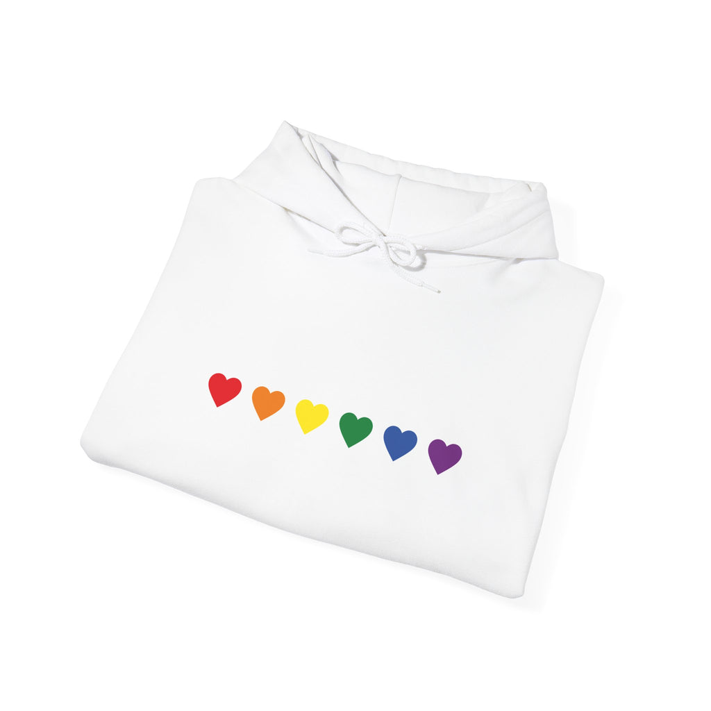 Rainbow Heart Hoodie — Minimal LGBTQ+ Pride Sweatshirt