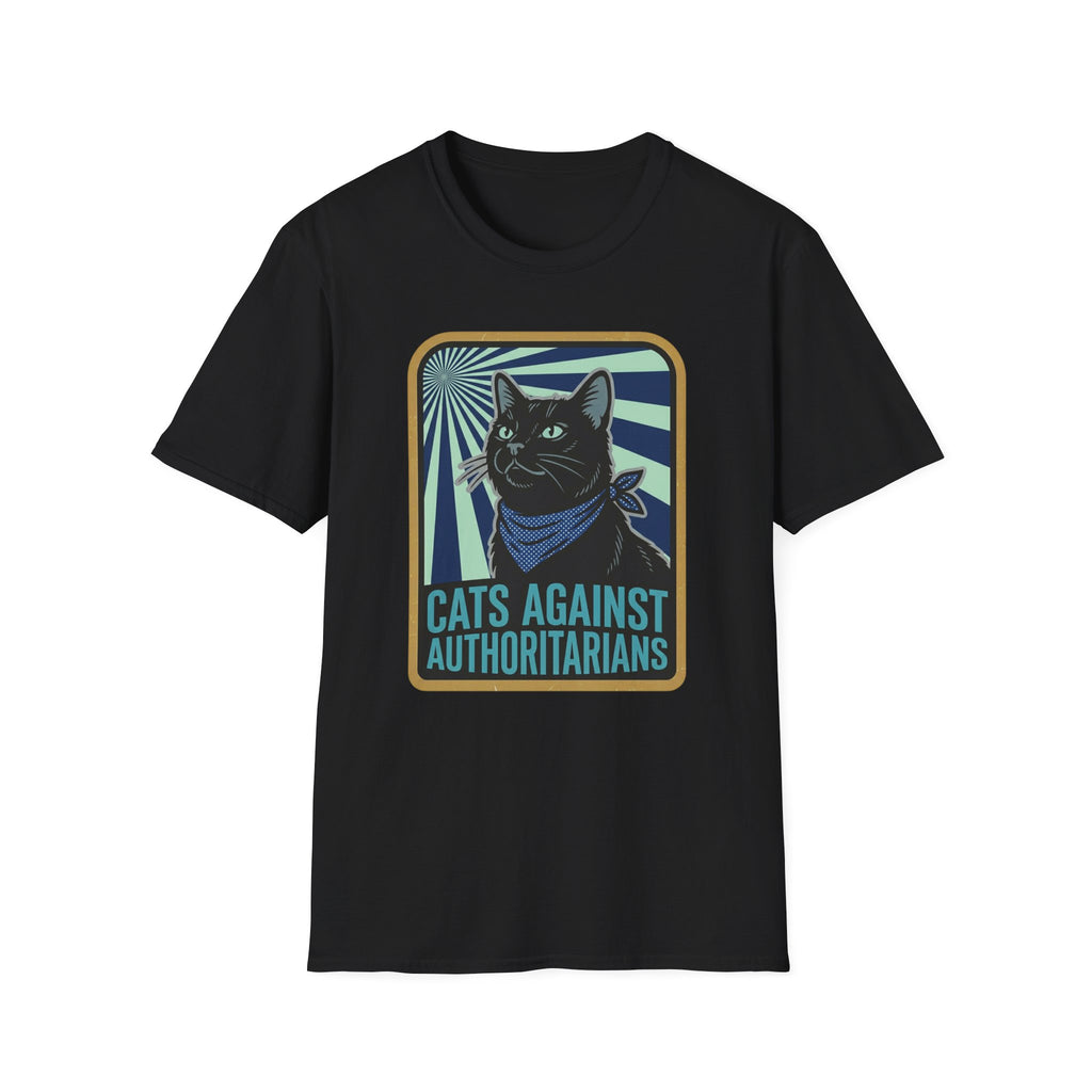 Cats Against Authoritarians Shirt | Political Black Cat Tee | Funny Anti Authoritarian Shirt | Political Protest T-Shirt | Cat Lover Political Gift