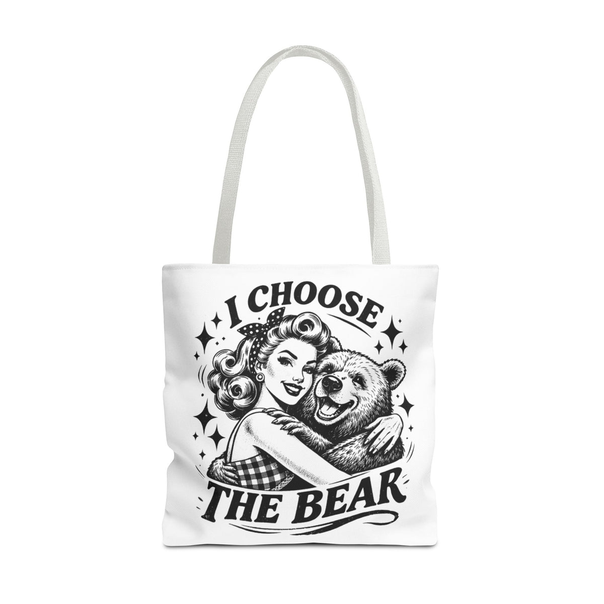 I Choose The Bear Retro Graphic Tote Bag