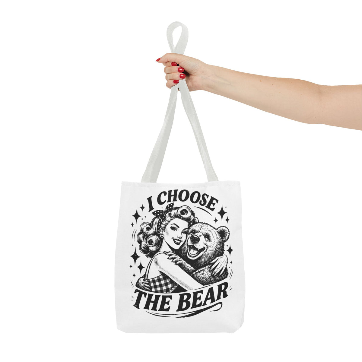 I Choose The Bear Retro Graphic Tote Bag
