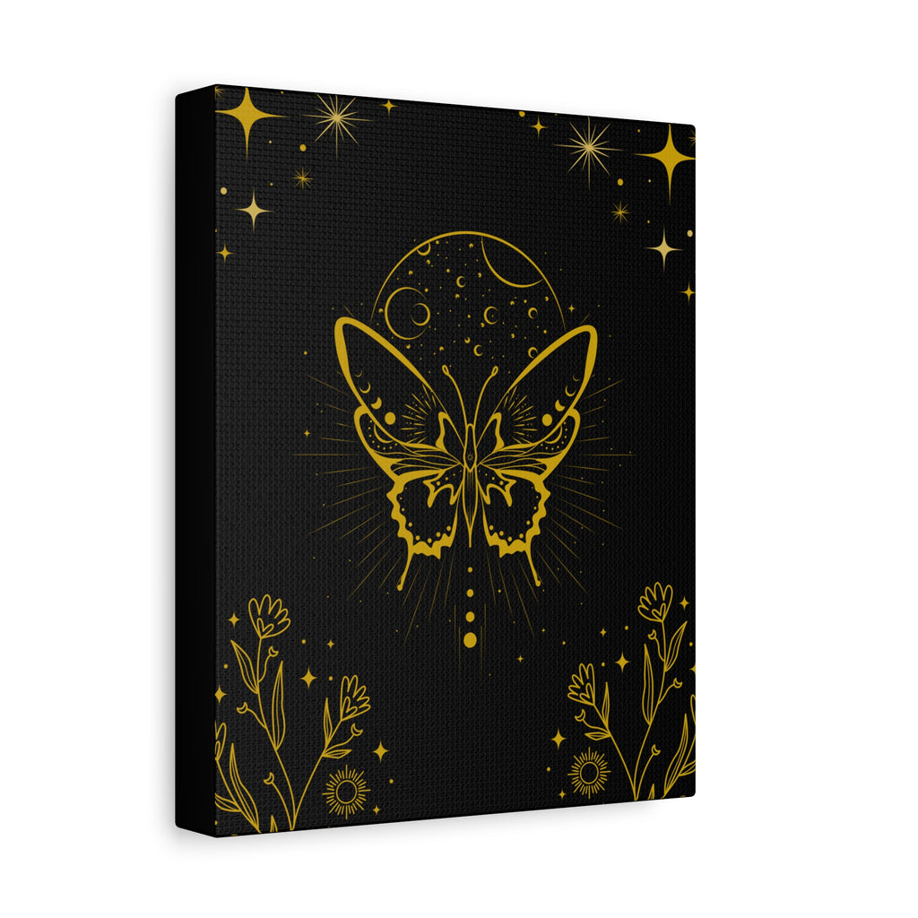 Mystic Gold Butterfly Canvas Wall Art