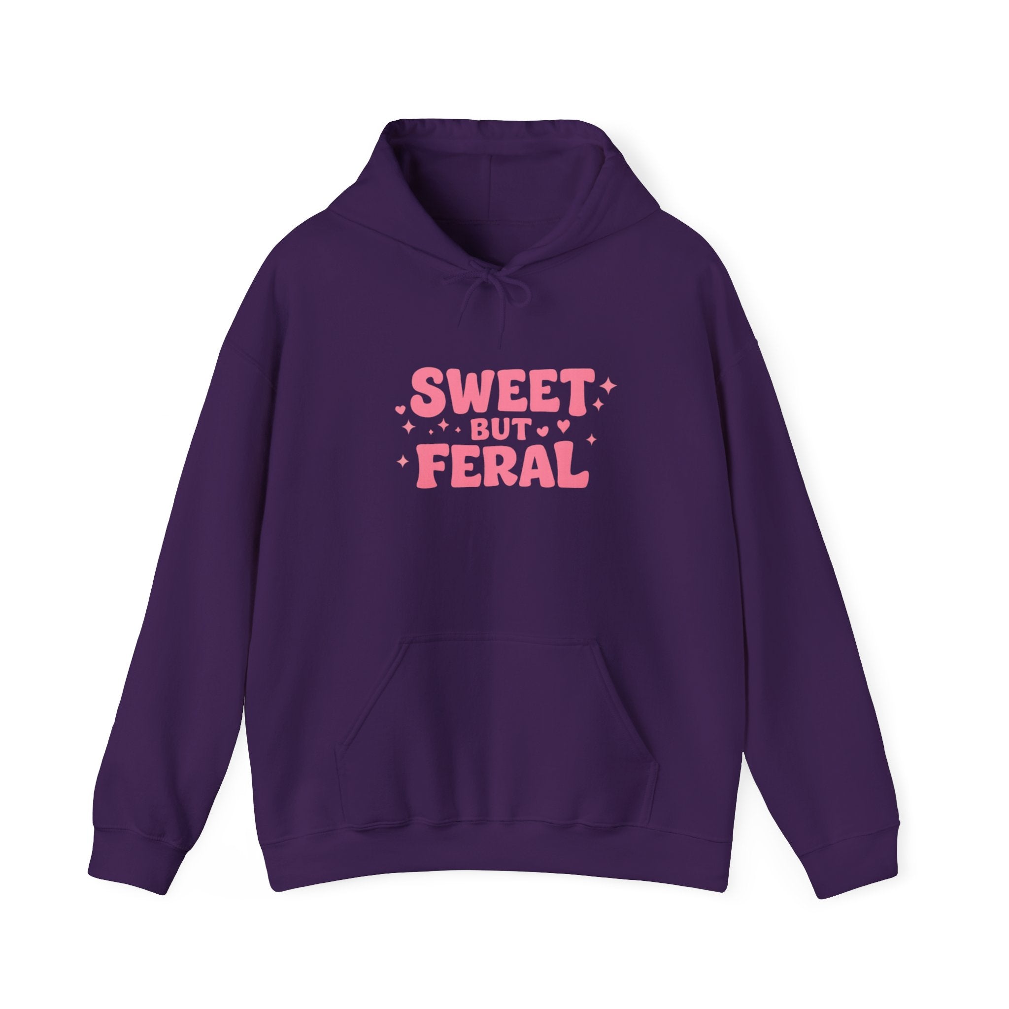 Hoodie — "Sweet But Feral" Pink Graphic Pullover