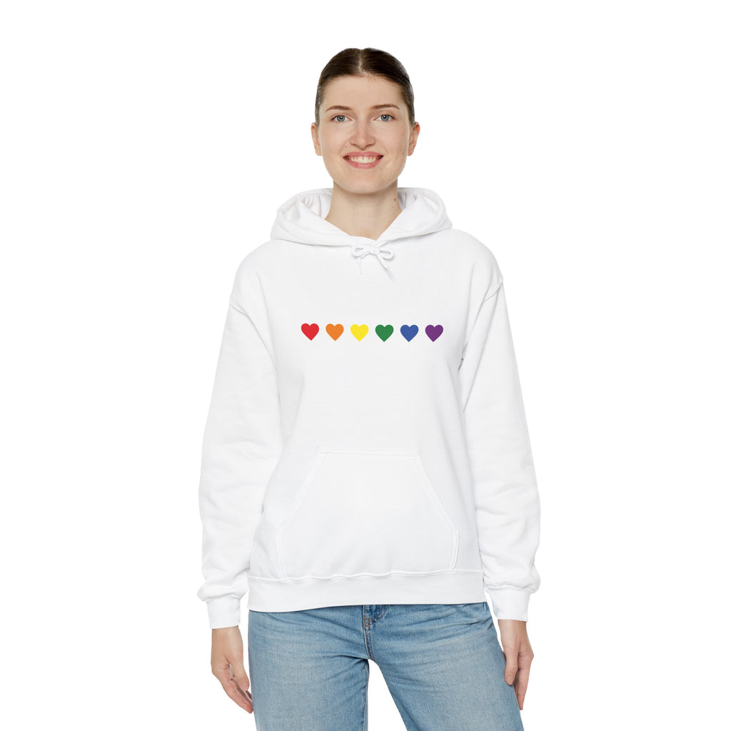 Rainbow Heart Hoodie — Minimal LGBTQ+ Pride Sweatshirt